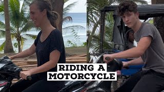 Riding a Motorcycle for the first time in The Philippines! Mother and son