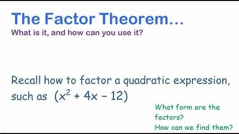 Factor Theorem (for Polynomials) • [3.3] PRE-CALCULUS 12