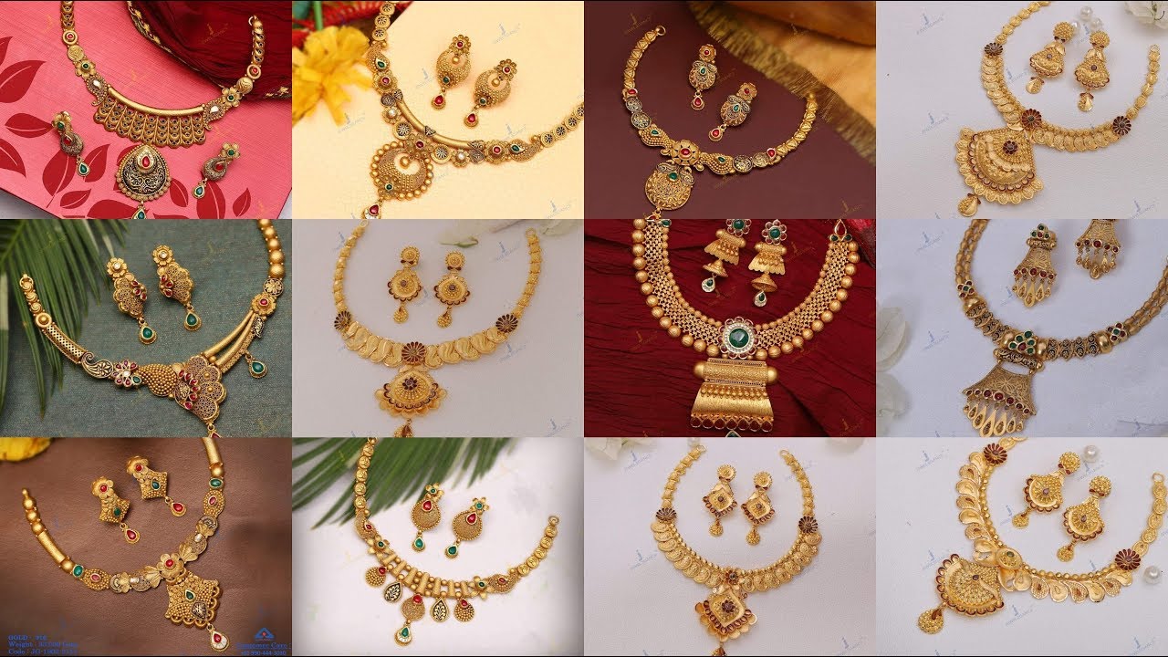 Latest Designer Gold Necklace Set with Weight YouTube