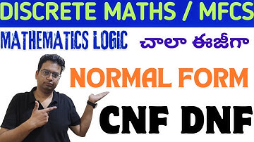 BTECH Discrete maths /Mfcs |normal form |Cnf Dnf|conjuctive normal form|disjunctive normal form