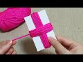 Super Easy Woolen Flower Craft Ideas with Paper - Amazing Hand Embroidery Flowers Design Trick