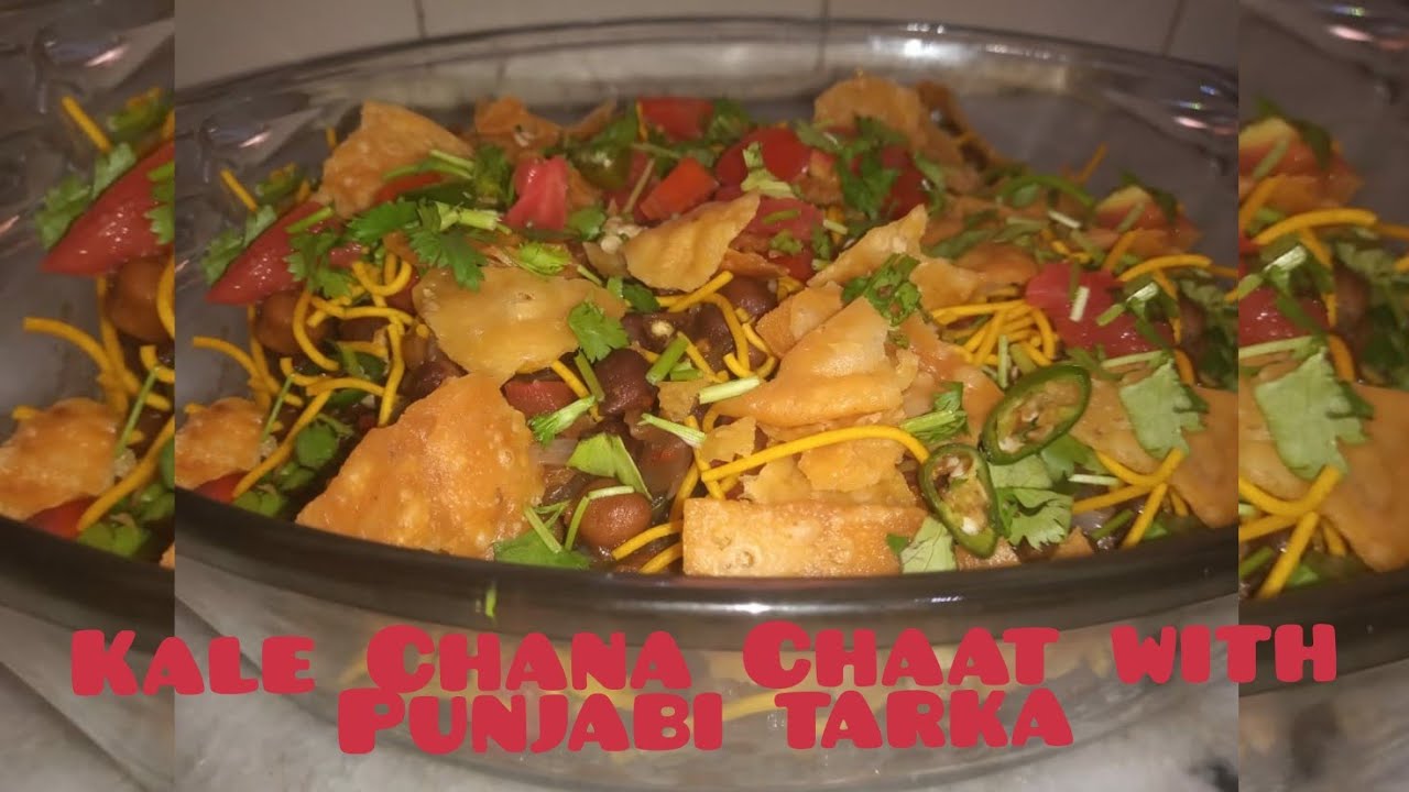 Kale Chana Chaat in Punjabi style Black Chickpeas Chaat with Punjabi