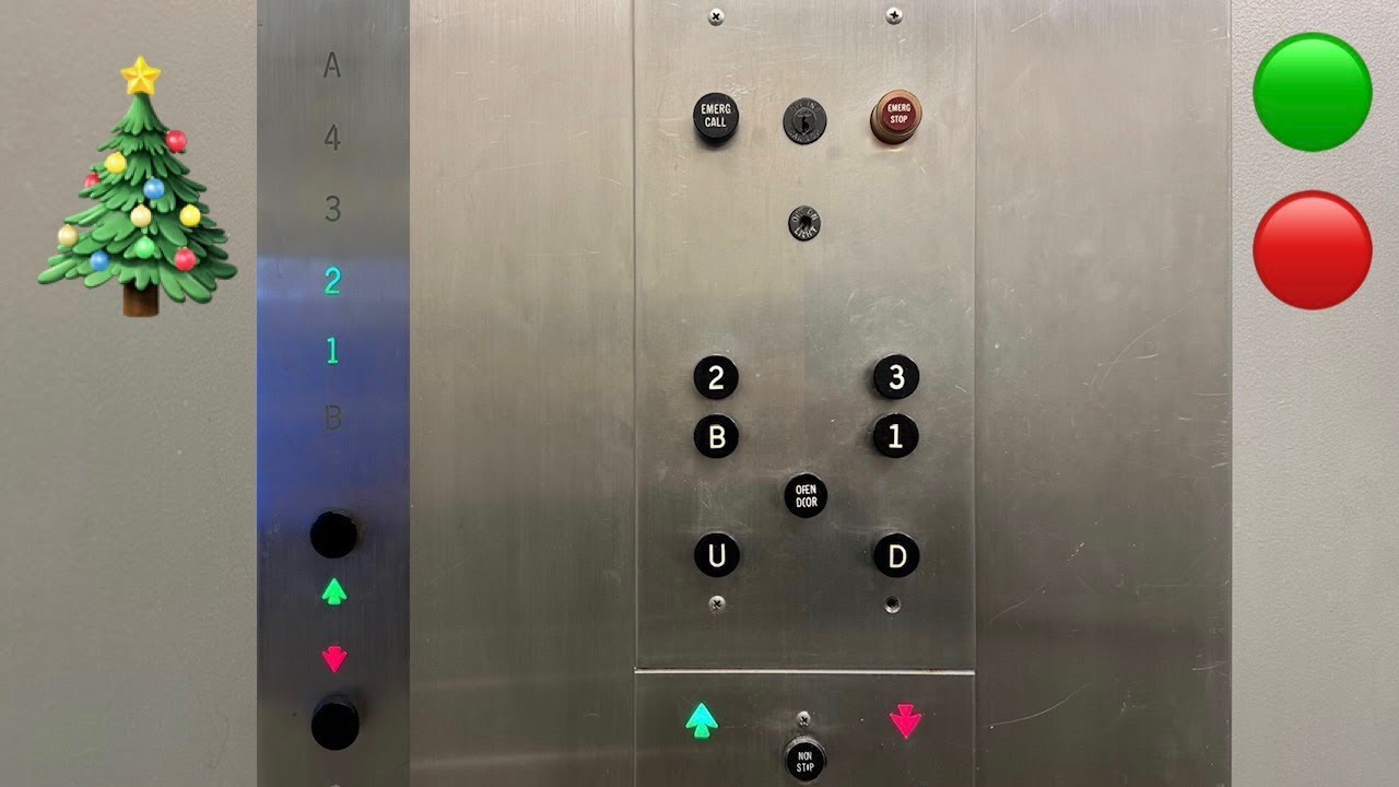 Merry Christmas!!! Vintage Otis Black Button Elevators with Red/Green ...