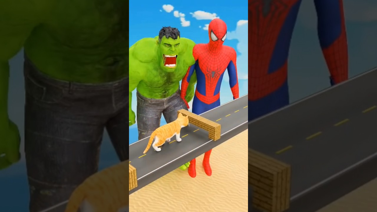 Red Spidey and Hulk Superheroes Voice Game Challenge 7