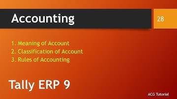 Tally ERP 9 Meaning, Classification, Rules of Accounting (L-04) - By Amol Gulekar | in Marathi