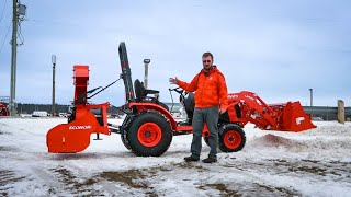 Normand E54-220HYBK 54″ Hybrid Inverted Snow Blower – Kubota B2301 Demo