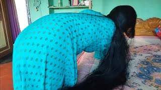 Beautiful Woman Work Time 4Ft Long Hair Braid Hairstyle Open | Braid Hairstyle Open For Husband |