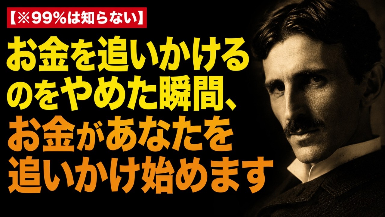 ※99％は知らない】お金を追いかけるのをやめた瞬間、お金があなたを追いかけ始めます。｜成功哲学｜教訓｜名言｜偉人の言葉｜ニコラ・テスラ