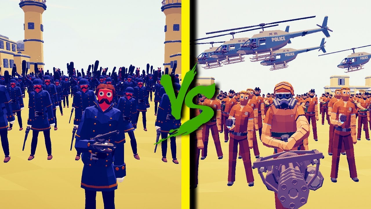 MODERN POLICE vs WILD WEST POLICE - Totally Accurate Battle Simulator TABS