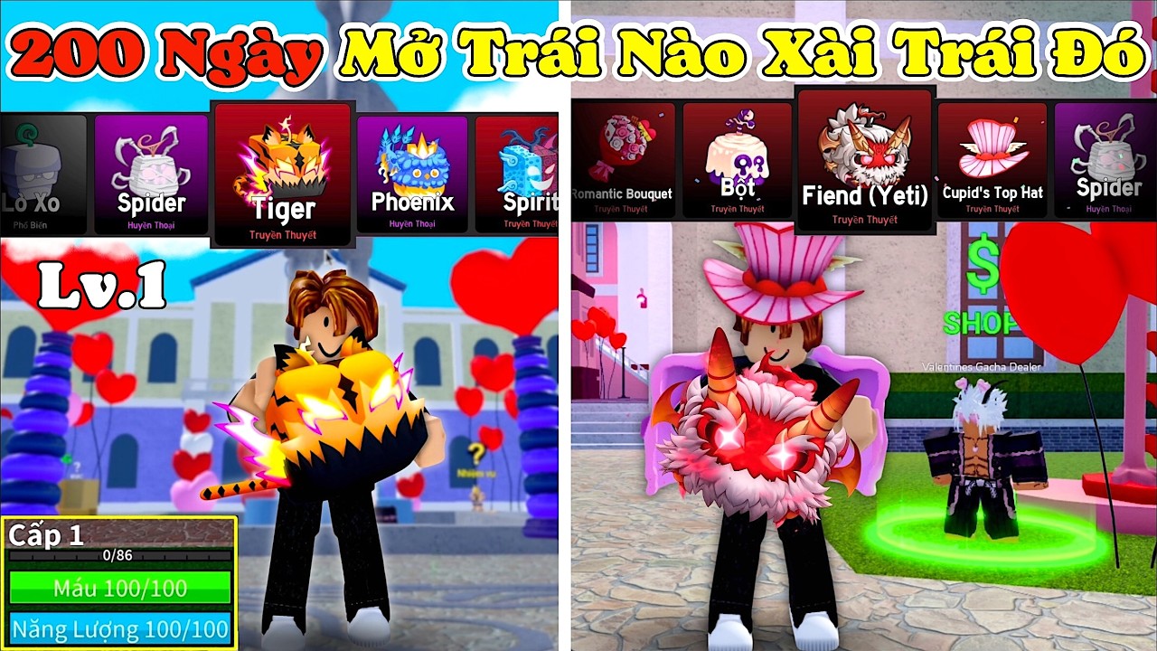 [BloxFruit] 200 Ngày Chỉ Được Dùng Trái Mở Được Từ Hòm Valentine Truy Tìm Yeti Oni Mới Siu Bá