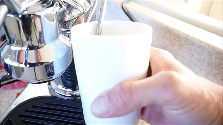 Making a cappuccino with the La Pavoni Espresso machine.