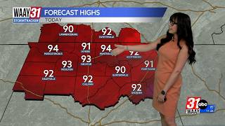 Temperatures this afternoon will reach the middle 90s again