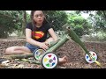 Primitive technology: Nuen making 3 types of toys using bamboo