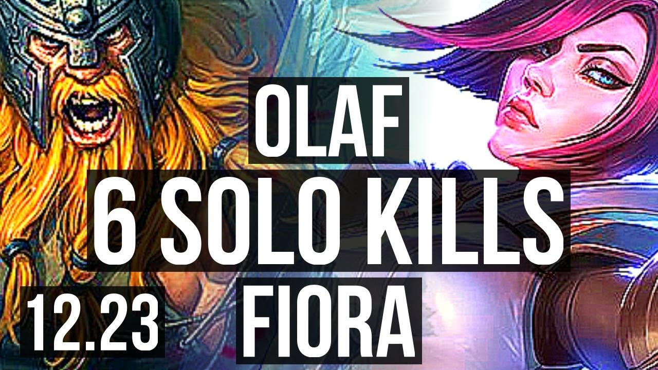 OLAF vs FIORA (TOP) | Rank 3 Olaf, Quadra, 6 solo kills | KR Challenger | 12.23