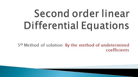 ODE || 6.5 || Linear Differential Equation of second order | B.A./B.Sc. 2nd semester