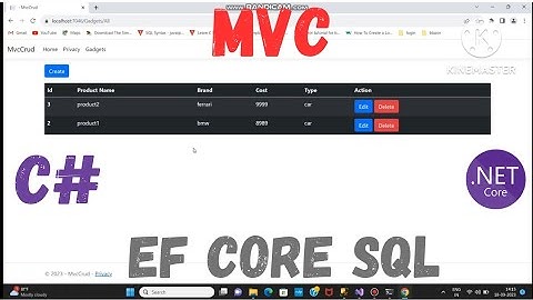 C# MVC CRUD Tutorial | Asp.net MVC full CRUD using Entity Framework | MVC CRUD