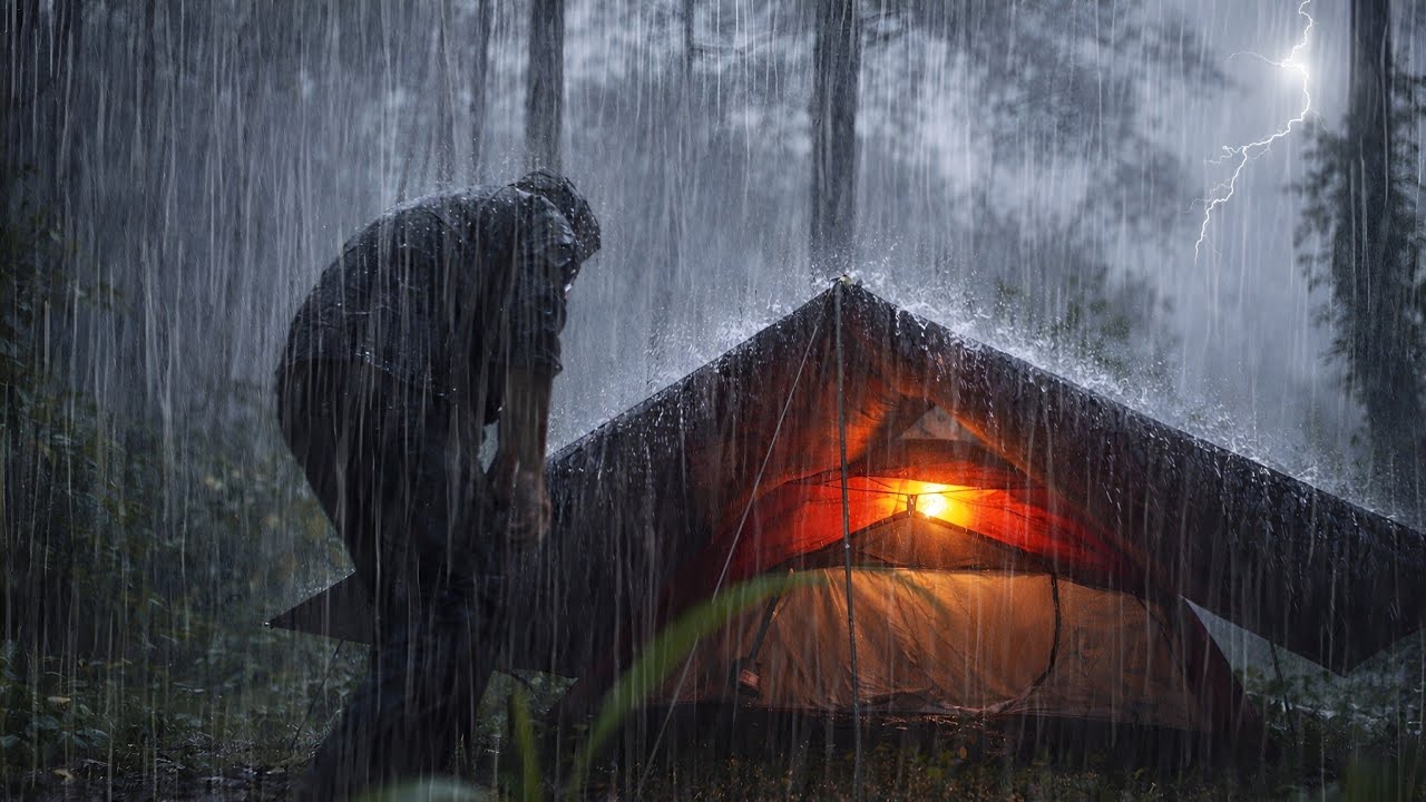 Very Heavy Rain on a Camping Tent | Extreme Rain Sounds