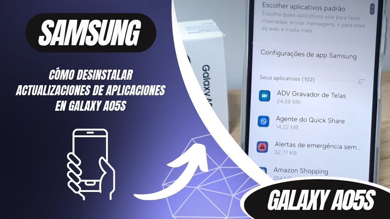 Cómo desinstalar actualizaciones de aplicaciones en Galaxy A05s - YouTube