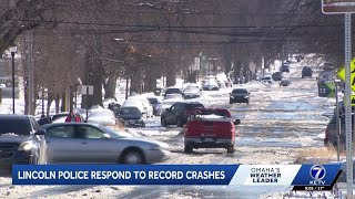 Lincoln police respond to record-high crashes during snowstorm