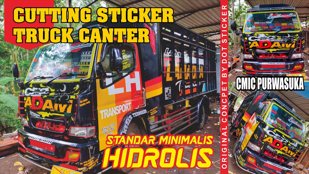 Cutting Sticker Truck Canter Hitam Variasi Standar Minimalis Hidrolis Cmic Purwasuka YouTube