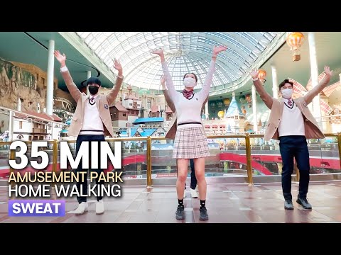 <strong>THEMEPARK</strong> LOTTEWORLD ADVENTURE | 무료 롯데월드 어드벤쳐 35분 걷기 홈트 (땀범벅💦!)