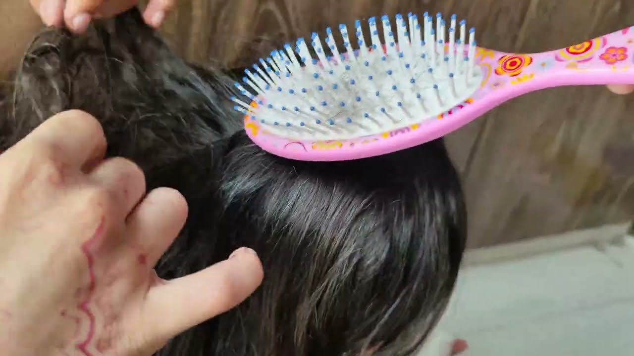 Remove many lice from brown hair || ASMR Pakistan