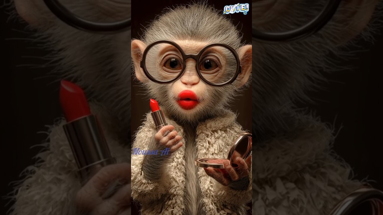 monkey doing makeup 💄🐒🐵🥰 