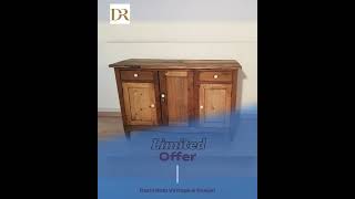 Credenza bassa in pino rustica, Sud Italia, Fine XIX° Secolo