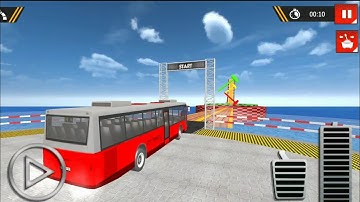 Impossible bus driving master android gameplay | red color bus by wow gameplay : Flying Bus Megaramp