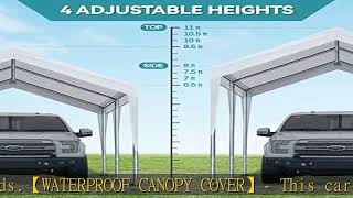 ADVANCE OUTDOOR Adjustable 10x20 ft Heavy Duty Carport Car Canopy Garage Boat Shelter Party Tent, A
