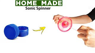 how to make sonic spinner | spinning toy kaise banaen | home made sonic spinner with bottle cap |