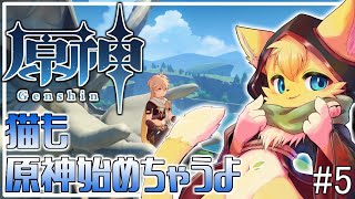 【#原神】右も左もわからない！原神の世界にへそ猫やってきました🐱✨#5【#vtuber 】#ケモノvtuber