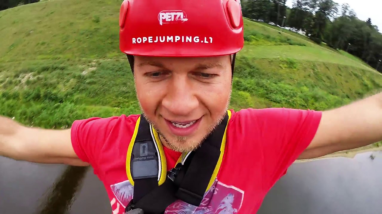 Donatas Milius Ropejumping Baltosios Rožės tiltas, Alytus www.ropejumping.lt YouTube