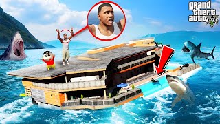 Franklin & Shinchan Crashed and Stuck On A Floating House in GTA 5 || Gta 5 Tamil