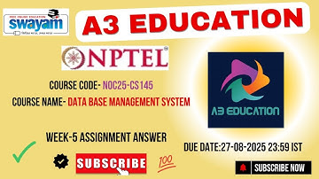 NPTEL Database Management System Week 5 Assignment Answers | noc25-cs145 | IIT Kharagpur