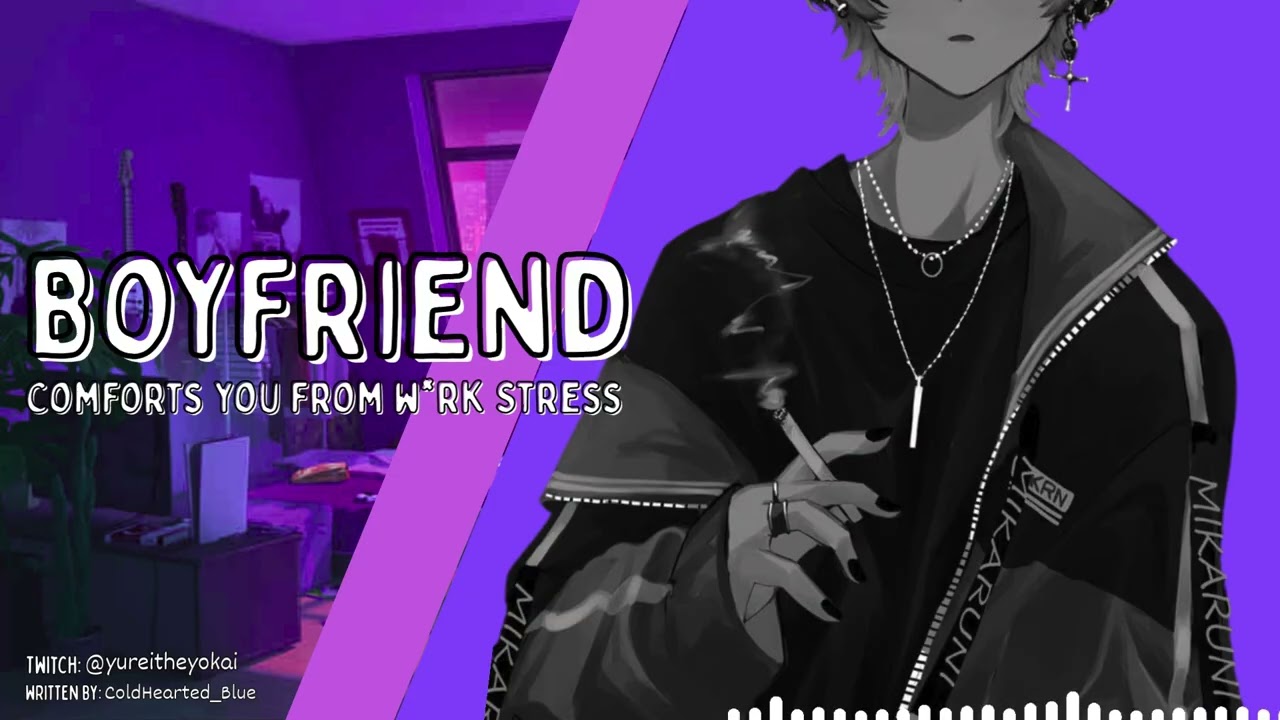 Boyfriend Comforts From Work Stress [ASMR] | Boyfriend ASMR | Cuddling with Kisses [M4F]