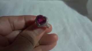 3.07ct PINKISH RED RUBY DIAMOND 14K ROSE GOLD ENGAGEMENT RING