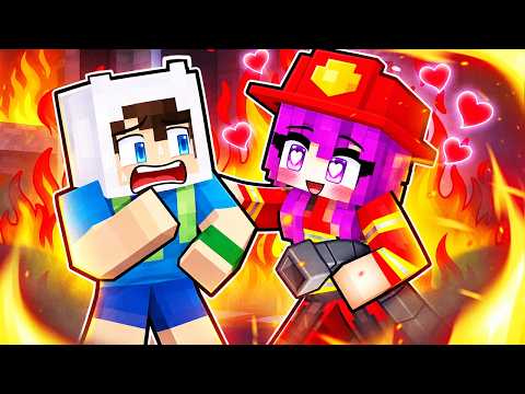 KIZ İTFAİYECİ BENİ YANGINDAN KURTARDI, SONRA BANA AŞIK OLDU 😱 Minecraft