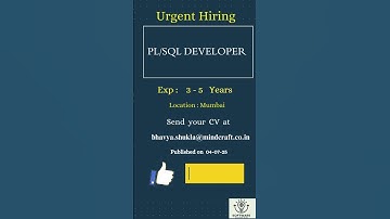 PL/SQL Developer Mumbai  #hyderabad #usa #education #viral #india #sql