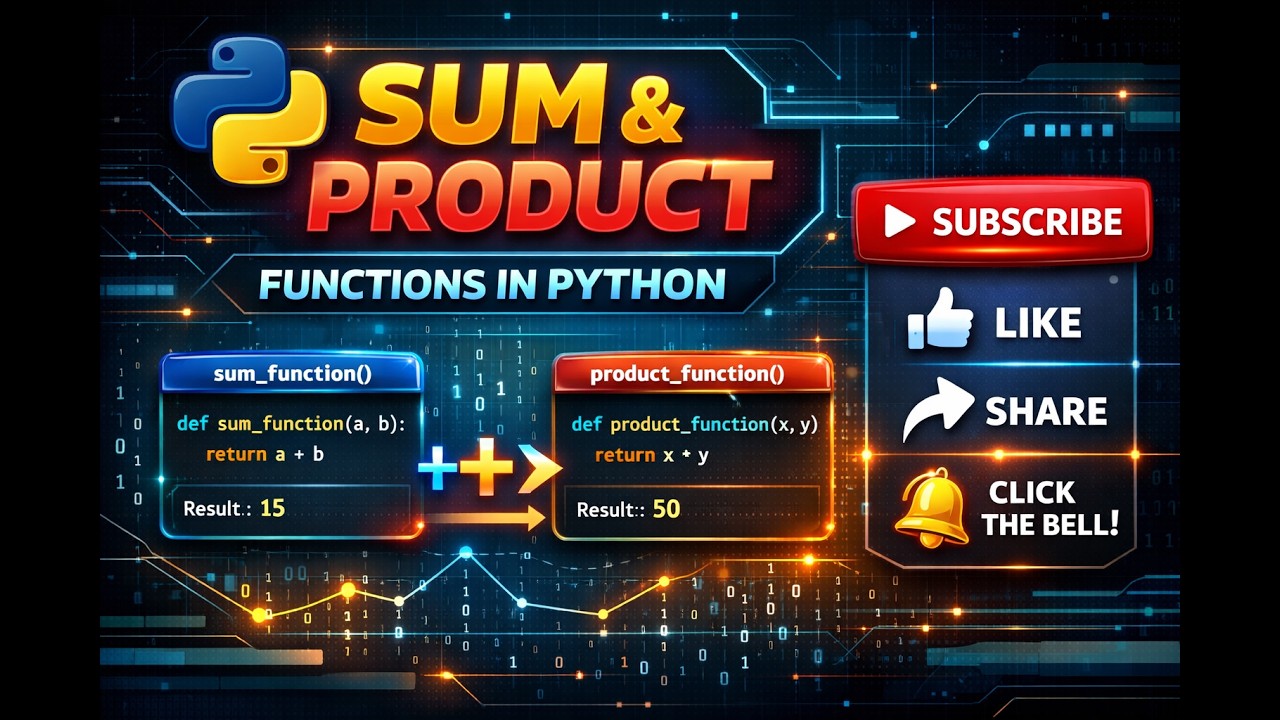 perform sum and product operation using functions in python - YouTube