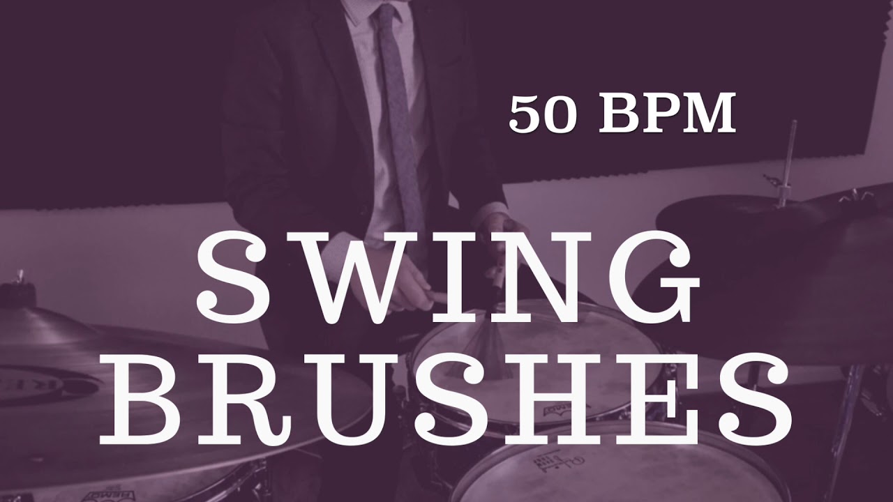 Jazz Drum Brushes Play Along - Slow Swing - 50 BPM - YouTube