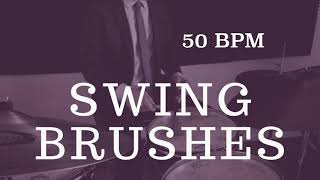 Jazz Drum Brushes Play Along - Slow Swing - 50 BPM