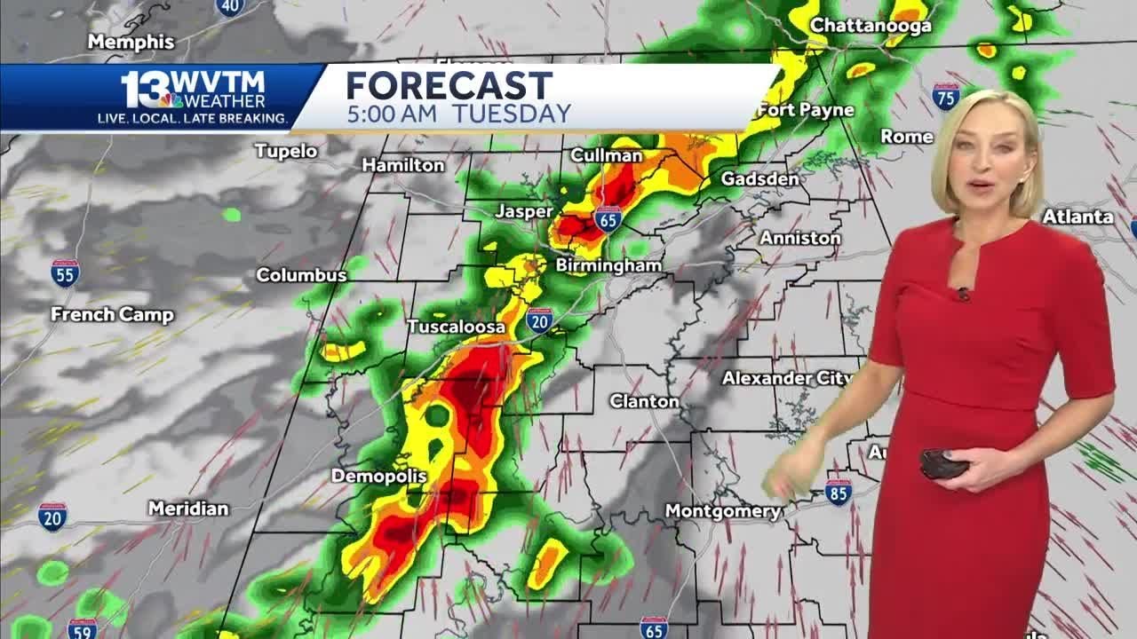 Scattered storms return late Monday into Tuesday across Central Alabama ...