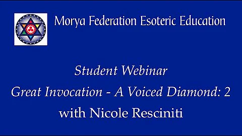 Student Webinar: The Great Invocation - A Voiced D...