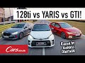 Track Race! GR Yaris vs Golf 8 GTI vs BMW 128ti in a hot-lap shootout