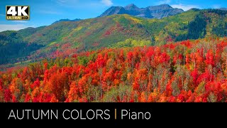 8 HOURS of 4K Beautiful Autumn Nature Scenes + Relaxing Music &amp; Soothing Stress Relief Piano Music