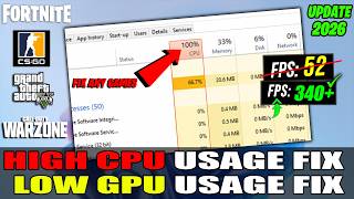 How To Fix 100% CPU Usage &amp; Low GPU Usage While Gaming | Boost FPS &amp; Optimize CPU (2026)