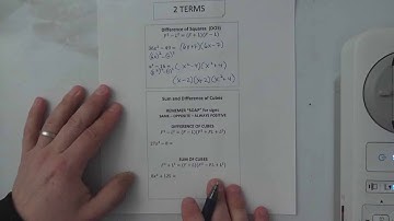 Factoring Binomials - Difference of Two Squares and Sum/Difference of Cubes