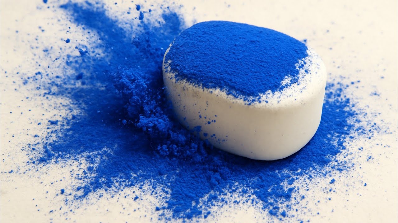 White Baking soda crush Asmr covered in Blue powder 💙 super soft ...