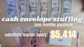 CASH ENVELOPE STUFFING | june monthly paycheck